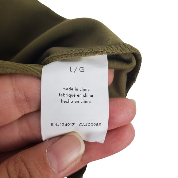 NWT WeWoreWhat Active Scoop Neck Bodysuit Solid Rib Green Size L - Picture 6 of 8